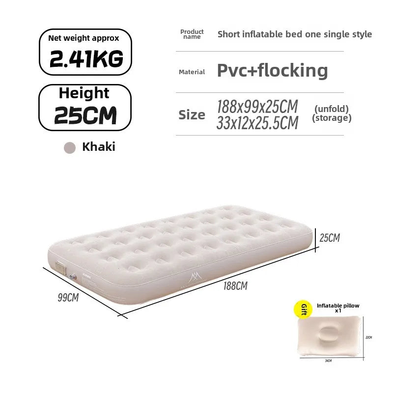 MOUNTAINHIKER New Interior Air Mattress Glamping Mats PVC Inflatable Sleeping Mattress 1/3 Person Camping Bed Mat Built-in Pump