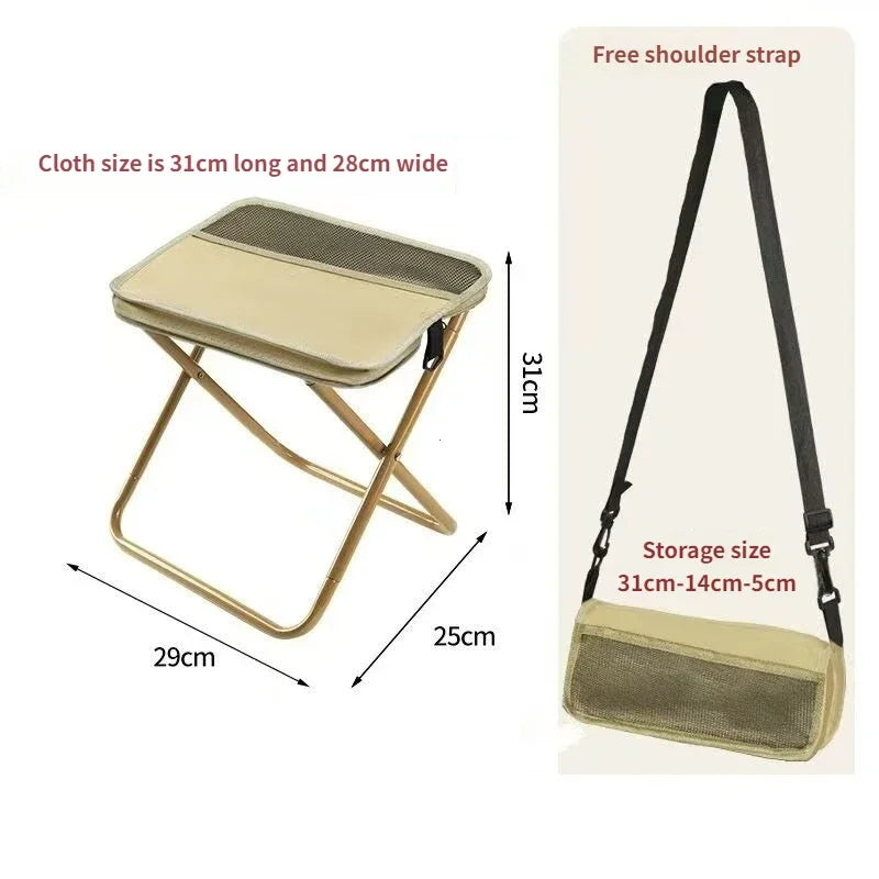 Lightweight Mini Easy Carry Outdoor Chair For Travel For Travel Foldable Backpack Stool Portable Folding Stool With Carry Bag