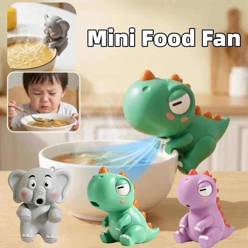 Dinosaur Fan Blowing Cool Rice Cool Soup Handy Tool Cute Elephant Portable Hanging,Hot Water Complementary Food Ornaments Toys