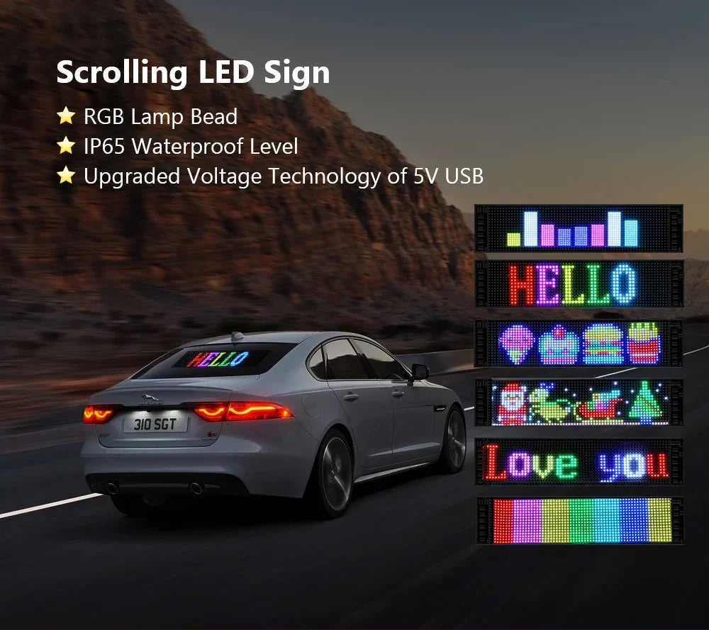 LED Truck Devil Eye Matrix Pixel Panel Remote App Control Soft Lighting Graffiti Scrolling DIY Programmable Flexible Screen