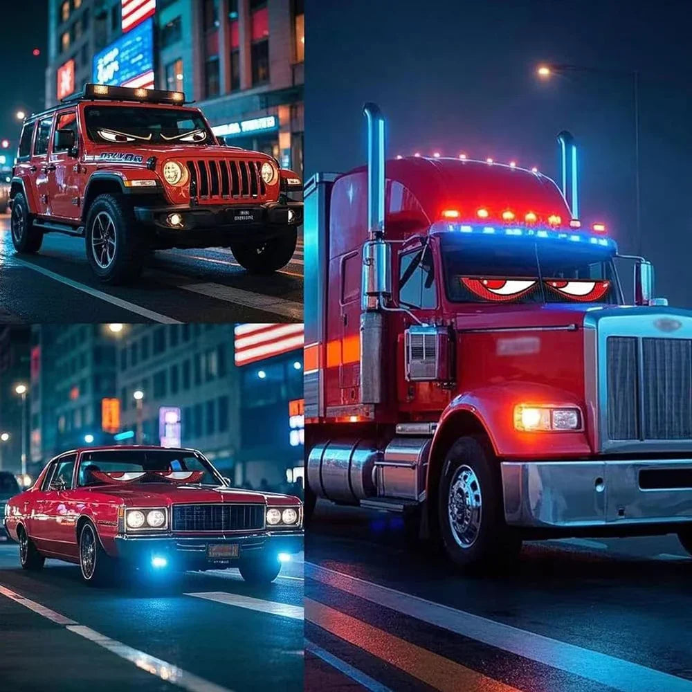 LED Truck Devil Eye Matrix Pixel Panel Remote App Control Soft Lighting Graffiti Scrolling DIY Programmable Flexible Screen