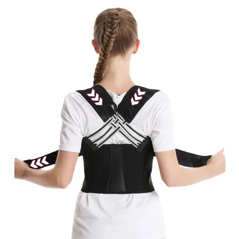 Posture Back Brace Adjustable Back Support Strap to Prevent Spinal Distortion and Hunchback Suitable for Men and Women