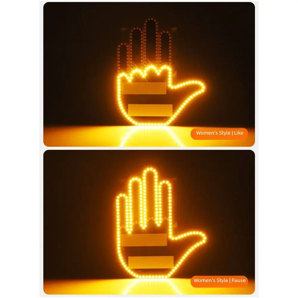 Multi-functional Car LED Finger Lights Male/Female Remote Control Car Interior Light Rear Window Decoration
