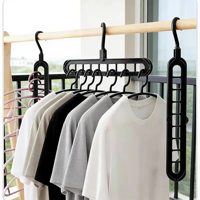 9-Hole Foldable Clothes Hangers Plastic Heavy Duty Space Saving Organizer Hangers For Clothes Home Closet Wardrobe Hanger