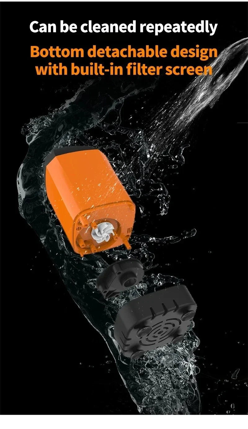 Portable USB Rechargeable High Pressure Waterproof Shower Pump for Camping Beach Hiking Pet Bath Car Wash