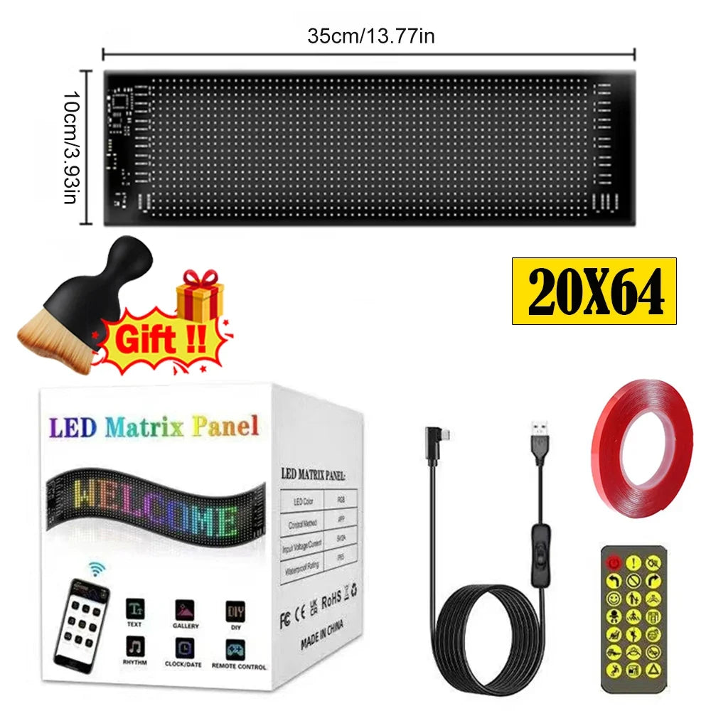 LED Truck Devil Eye Matrix Pixel Panel Remote App Control Soft Lighting Graffiti Scrolling DIY Programmable Flexible Screen