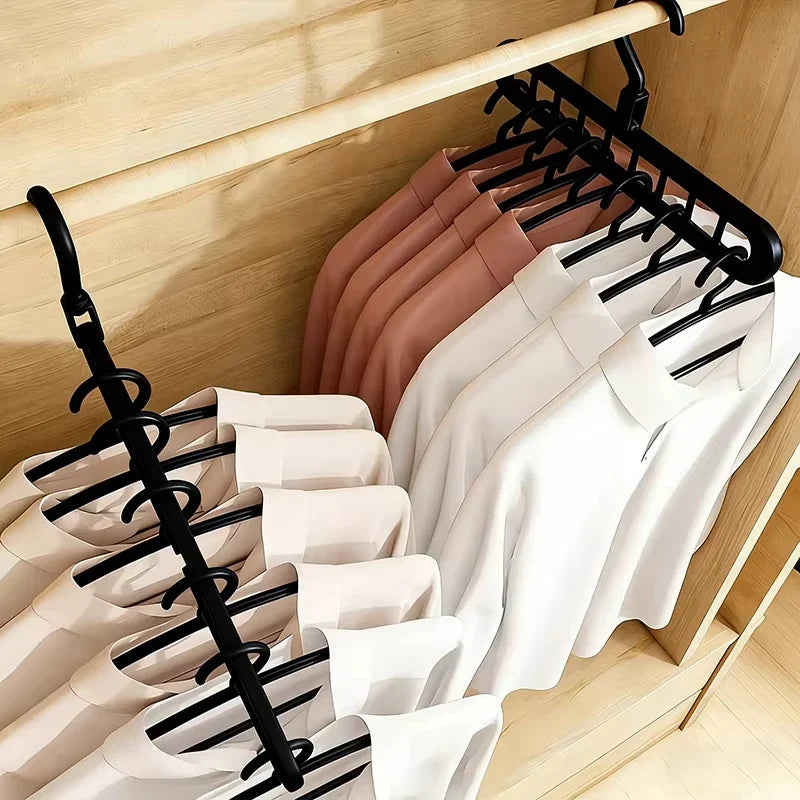 9-Hole Foldable Clothes Hangers Plastic Heavy Duty Space Saving Organizer Hangers For Clothes Home Closet Wardrobe Hanger