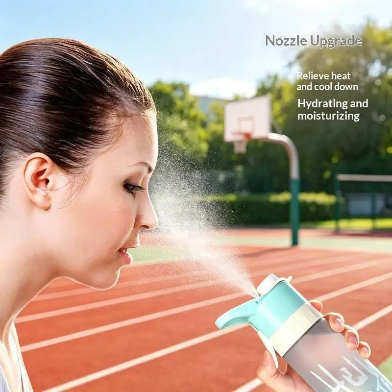 @*Gradient Frosted 650ML Large Capacity Spray Water Bottle Portable BPA Free for Hiking Cycling Outdoor Sports