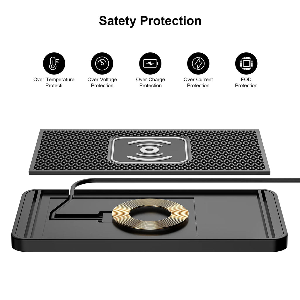 New Car Universal Wireless Charging Anti-skid Pad Charging Board Suitable Quick Charge Adapter Qi for Phone