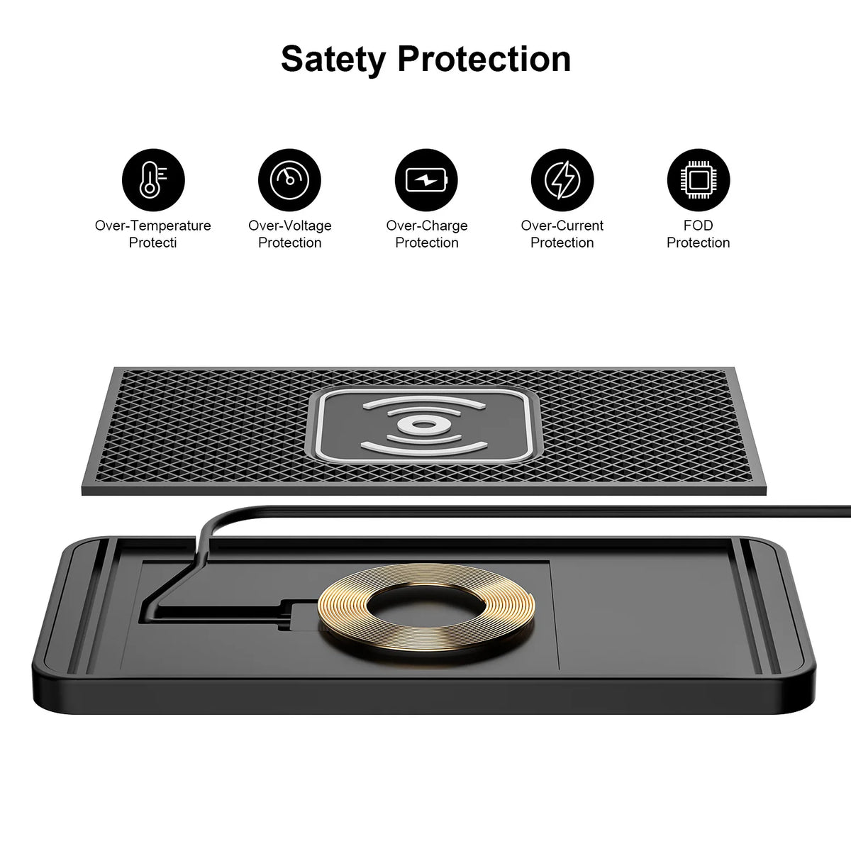 New Car Universal Wireless Charging Anti-skid Pad Charging Board Suitable Quick Charge Adapter Qi for Phone