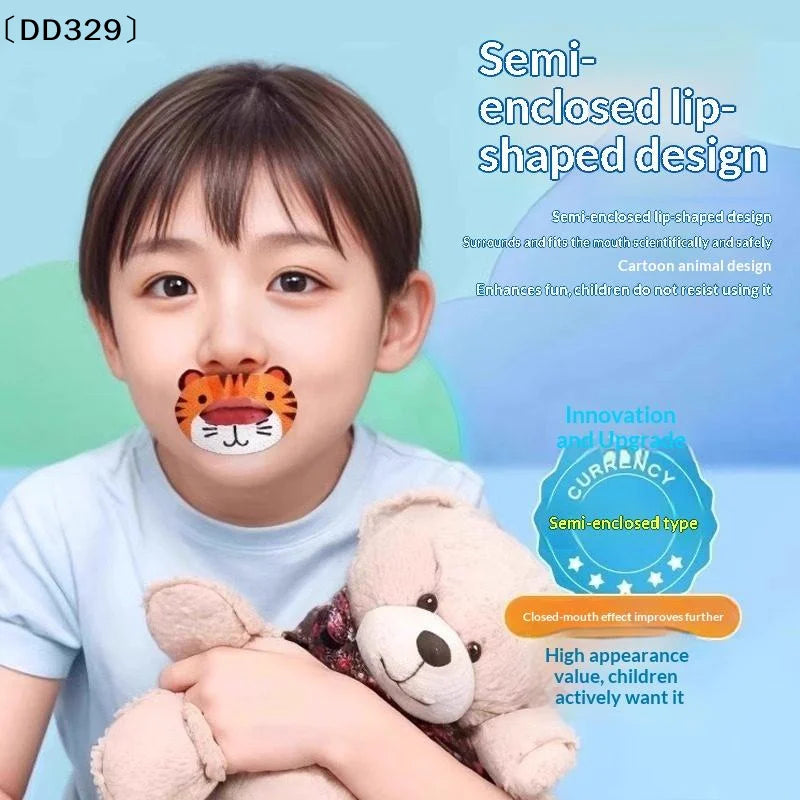 30Sheets Cartoon Anti-Snoring Stickers For Children Sleep Closed-mouth Stickers Breathing Correction Patch Shut Up Patch〔DD329〕