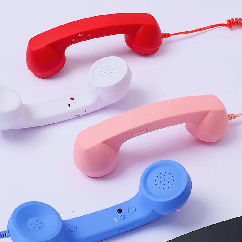3.5mm/Type-C Retro Phone Handset, Radiation Proof Telephone Handset Cell Phone Receiver with Mic, for Cell Phones, Smartphone