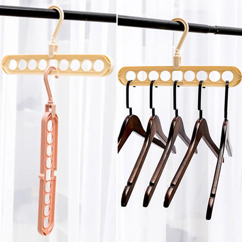 9-Hole Foldable Clothes Hangers Plastic Heavy Duty Space Saving Organizer Hangers For Clothes Home Closet Wardrobe Hanger