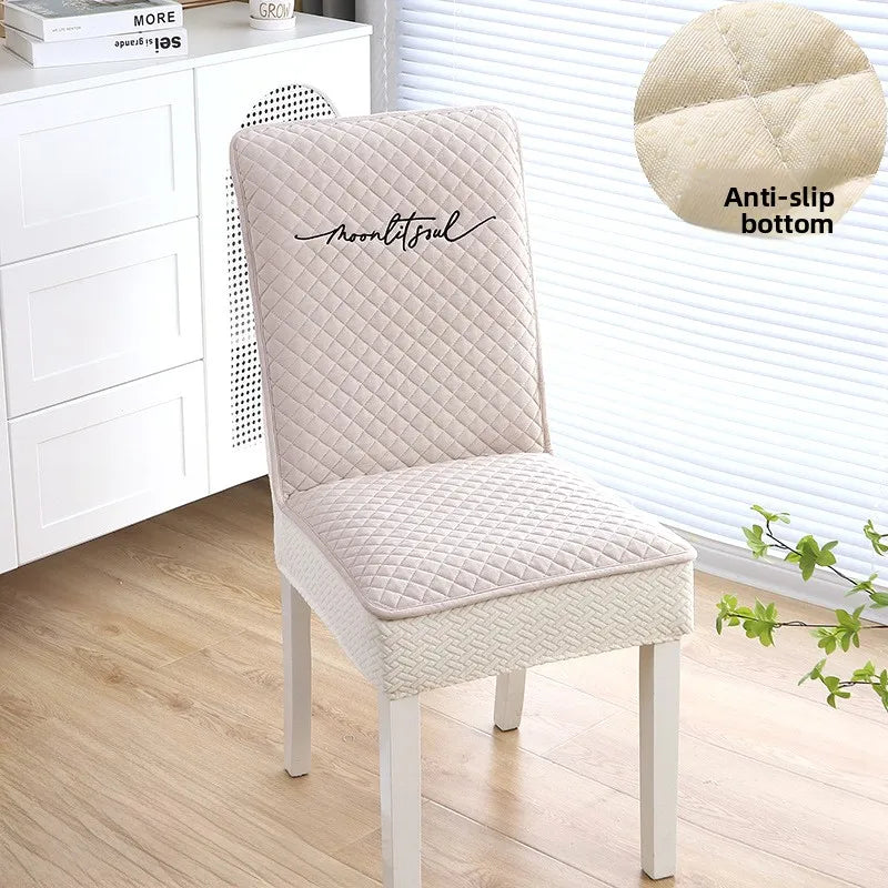 Thickened Cotton Sandwich Anti-slip Chair Cover Universal 2026 High-End Feeling  Cushion Backrest Dining Table  Wood...