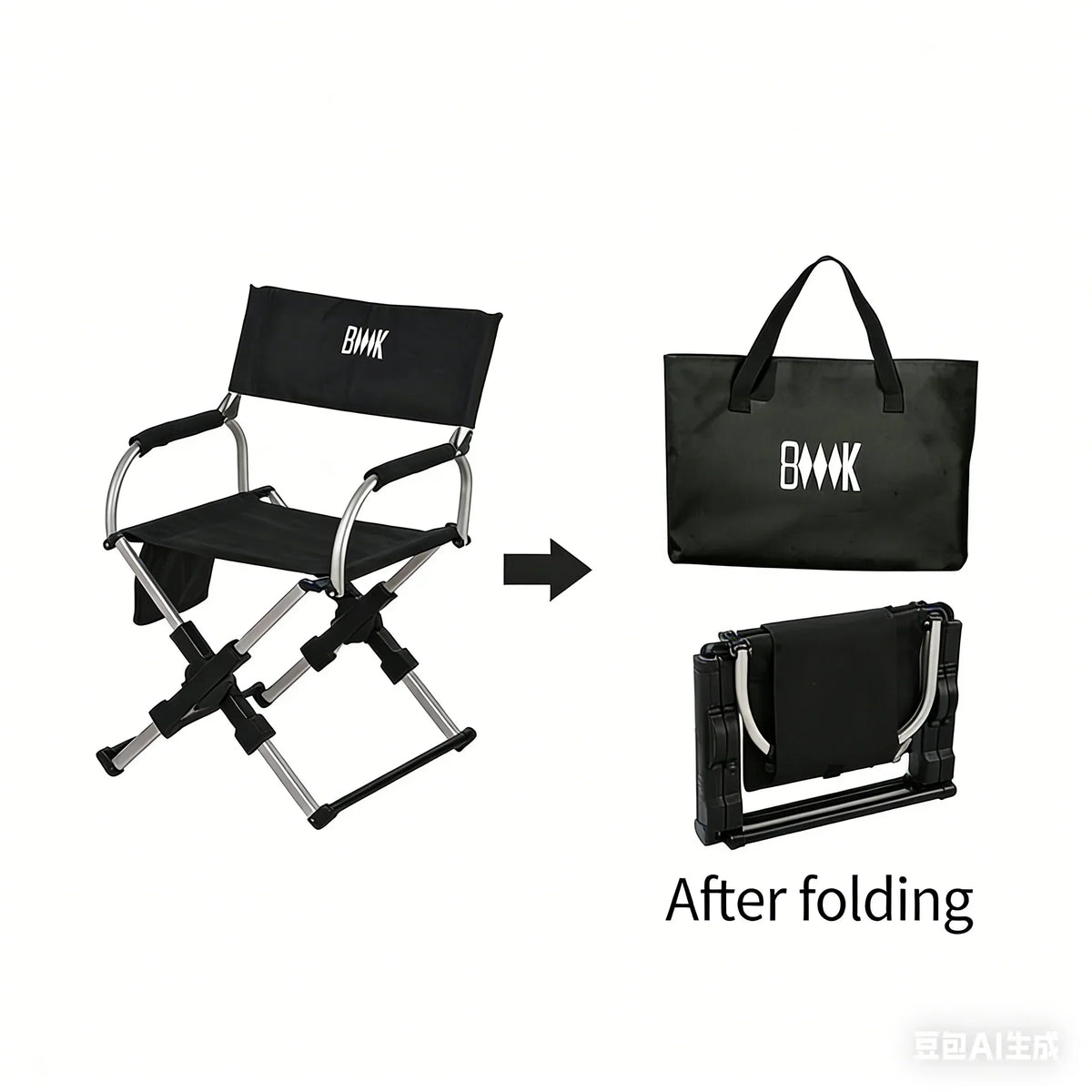 Outdoor Foldable Director Chair Aluminum Alloy Lightweight Camping Chair Portable Beach Fishing Hiking Picnic Seat Travel Furnit
