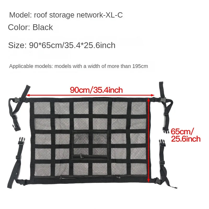 Universal Car Interior Roof Storage Organizer Bag Car Supplies Storage Mesh Bag Polyester Black Car Back Seat Organizer