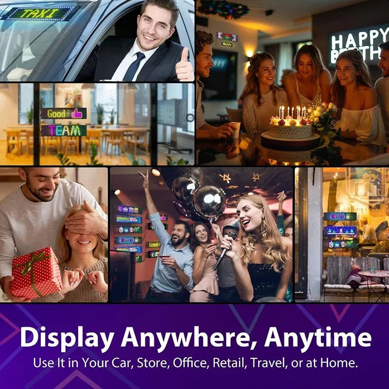 LED Truck Devil Eye Matrix Pixel Panel Remote App Control Soft Lighting Graffiti Scrolling DIY Programmable Flexible Screen