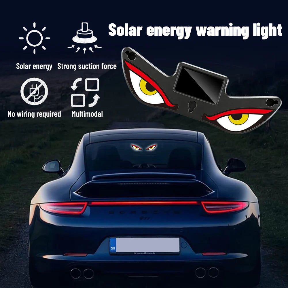 Solar Powered Car Neon Light Wireless Cool DEMON EYE Led Ambient Light Suction Cup USB Rechargeable Atmosphere Breathing Lamp