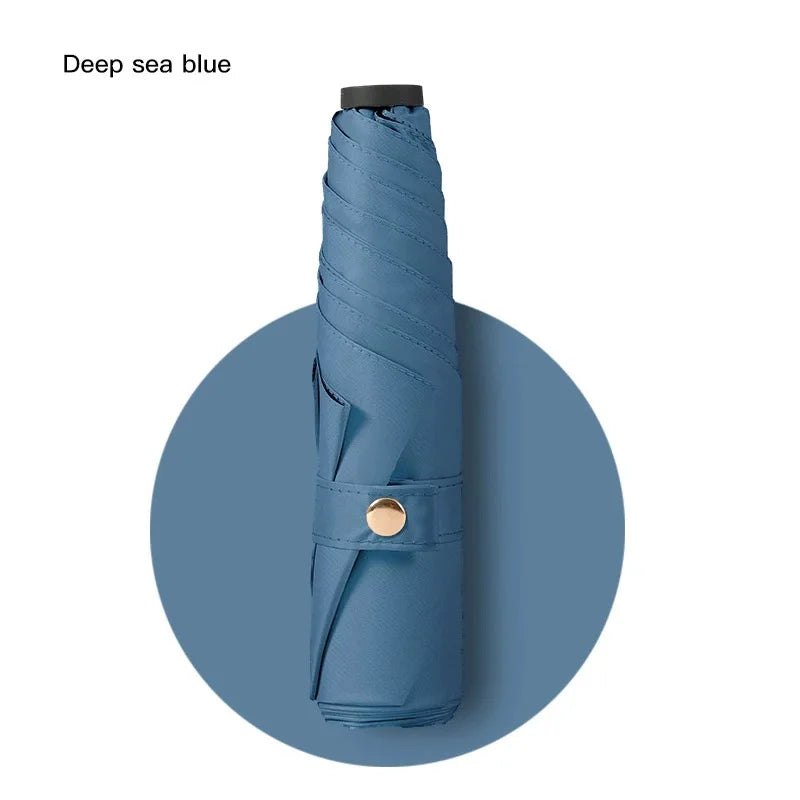 Ultra-light UPF50+ Umbrella Carbon Fiber Sun UV Protection Portable Umbrella Vinyl Folding Rain Parasol Pocket Pencil Umbrella