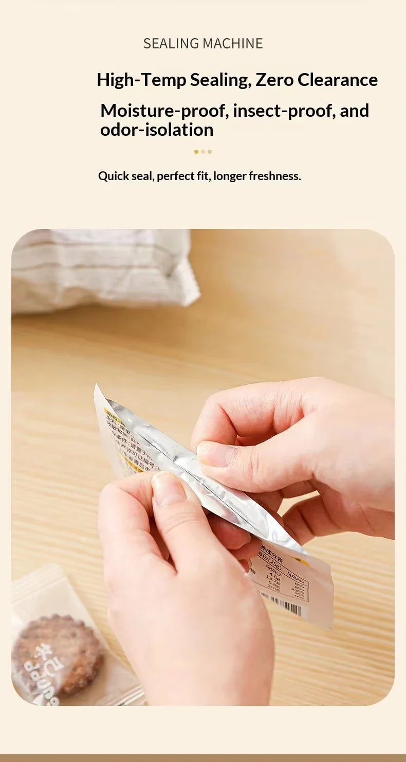 Rechargeable mini sealer with digital display, portable manual sealer, suitable for coffee, tea and snacks, ear-hook style.