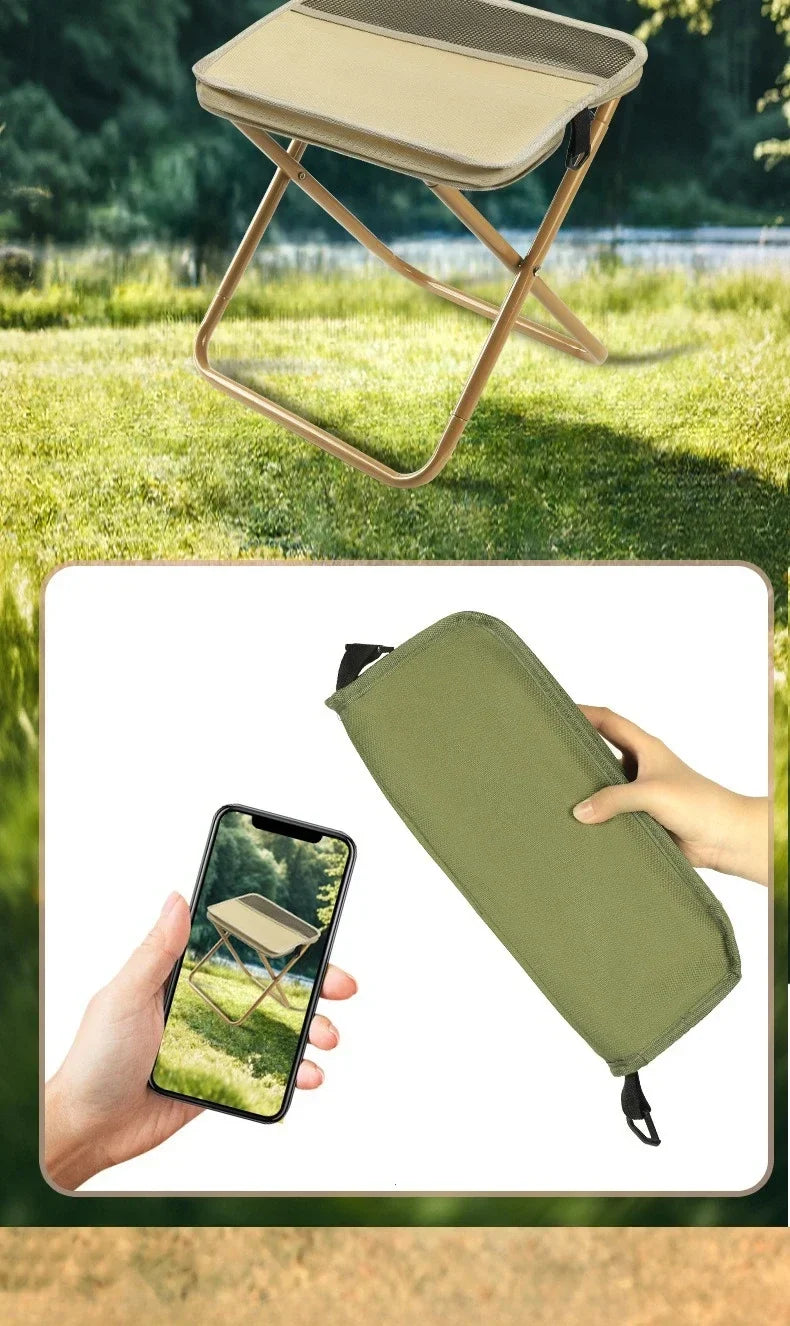 Lightweight Mini Easy Carry Outdoor Chair For Travel For Travel Foldable Backpack Stool Portable Folding Stool With Carry Bag