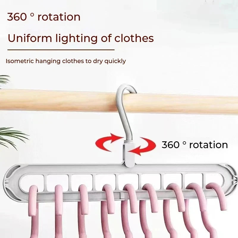 9-Hole Foldable Clothes Hangers Plastic Heavy Duty Space Saving Organizer Hangers For Clothes Home Closet Wardrobe Hanger
