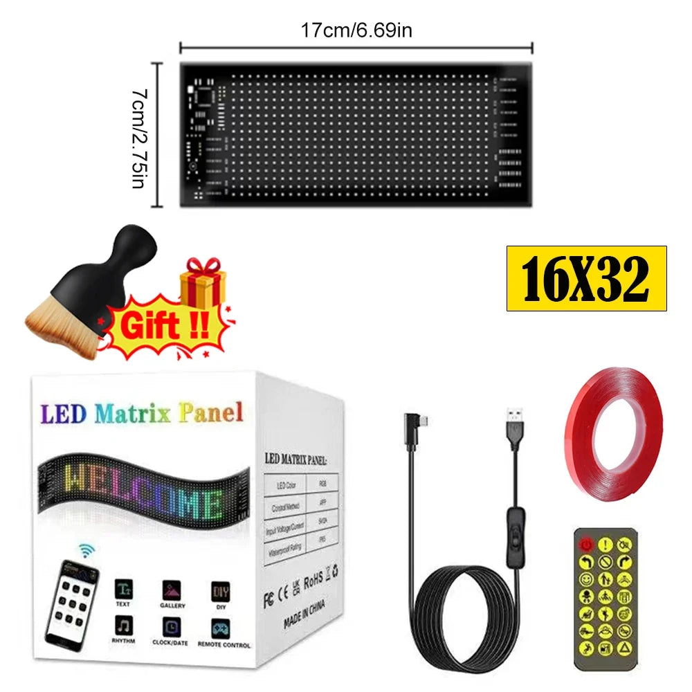 LED Truck Devil Eye Matrix Pixel Panel Remote App Control Soft Lighting Graffiti Scrolling DIY Programmable Flexible Screen