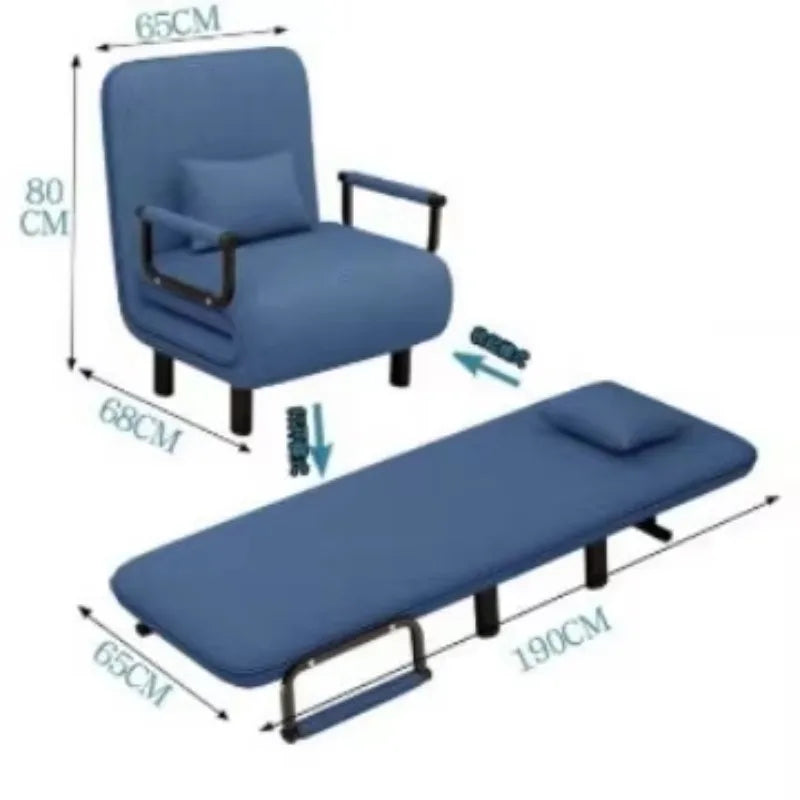 Modern Simplicity Metal Frame Folding Sofa Bed Dual-Purpose Study Lunch Break Two-in-One Single Sofa Bed