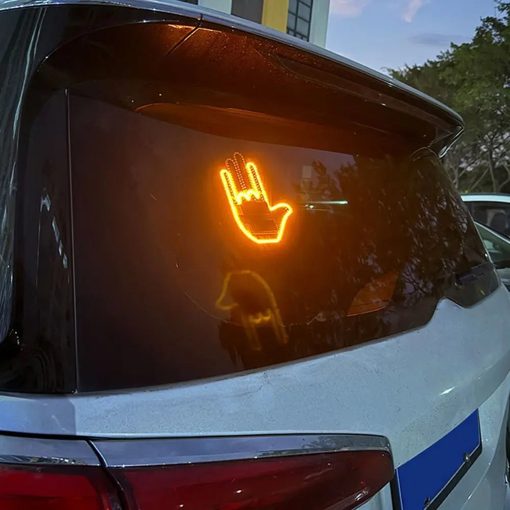 Multi-functional Car LED Finger Lights Male/Female Remote Control Car Interior Light Rear Window Decoration
