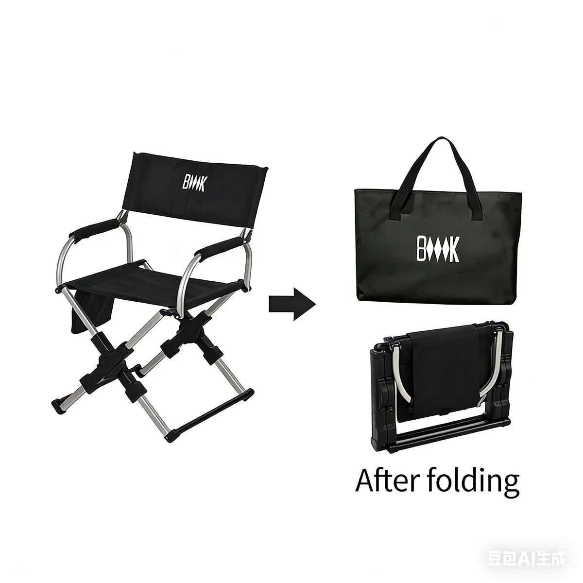 Outdoor Foldable Director Chair Aluminum Alloy Lightweight Camping Chair Portable Beach Fishing Hiking Picnic Seat Travel Furnit