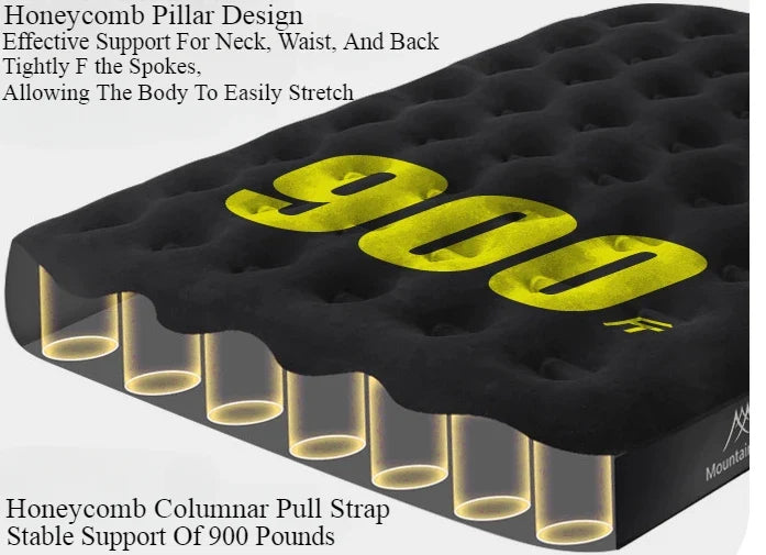MOUNTAINHIKER New Interior Air Mattress Glamping Mats PVC Inflatable Sleeping Mattress 1/3 Person Camping Bed Mat Built-in Pump