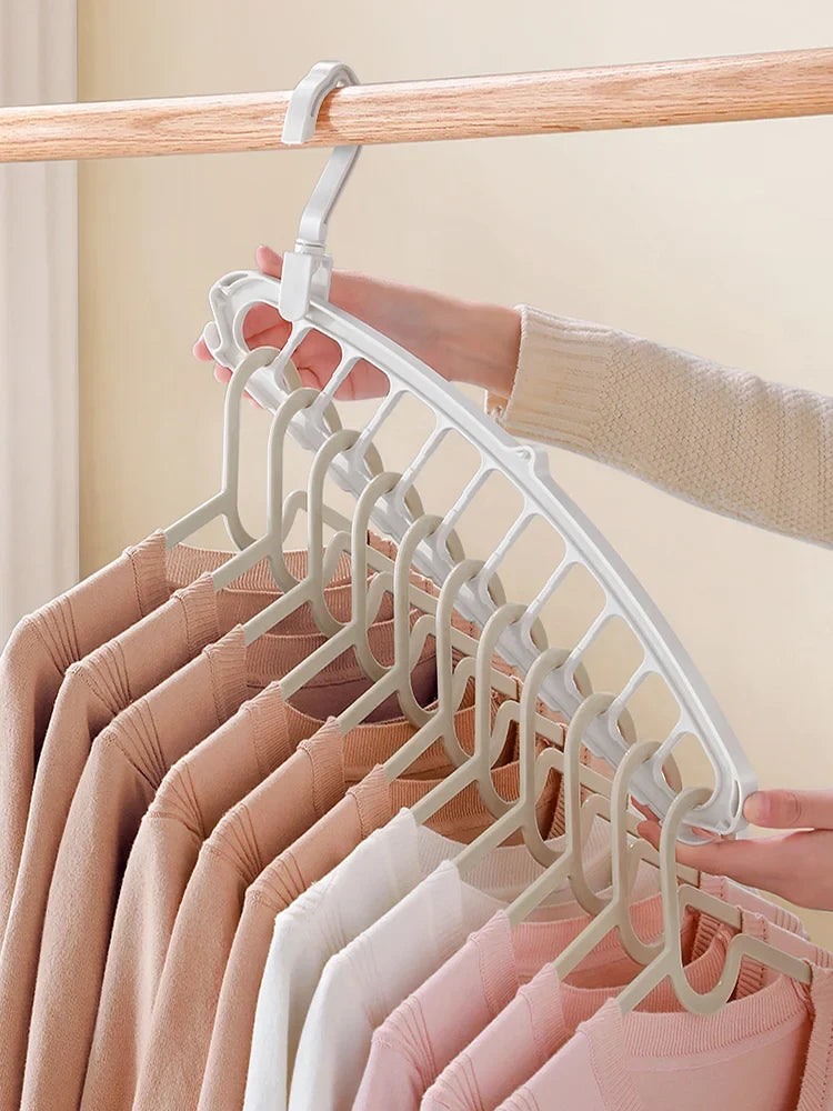 9-Hole Foldable Clothes Hangers Plastic Heavy Duty Space Saving Organizer Hangers For Clothes Home Closet Wardrobe Hanger
