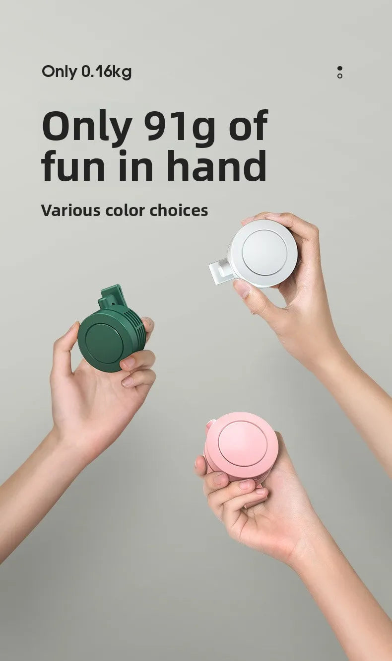 Mini Clip Fans Hanging Waist Neck Fan Girl Electric Air Cooling Fan 900mah USB Leafless Fan 3 Speeds Portable Cooler Air