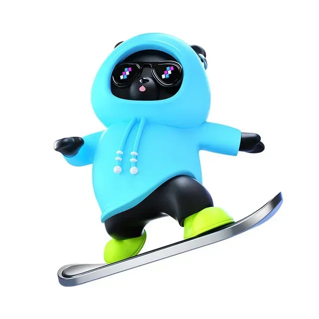 DOXINGYE Car Ornament Car Center Console Ornaments Mini Cartoon Skateboard Bear Decorations Auto Interior Decor Accessories