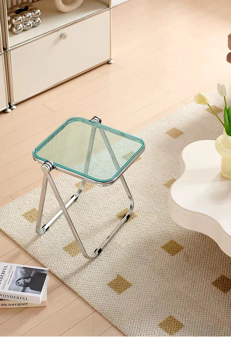Acrylic Transparent Folding Coffee Table Minimalist Home Thickened Sofa Side Balcony Nordic Luxury Coffee Table for Living Room