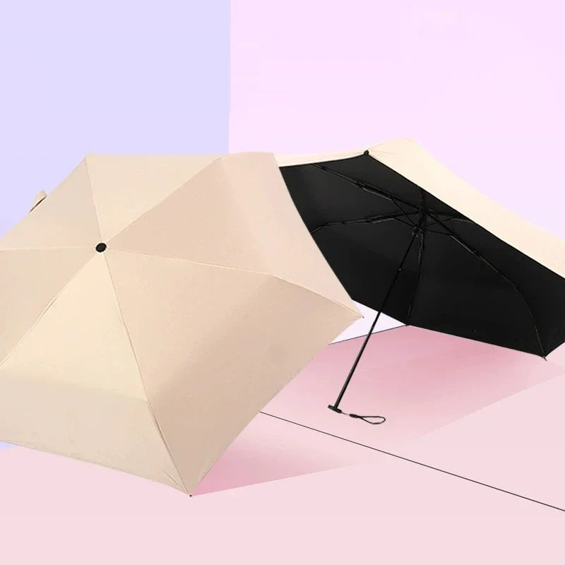 Ultra-light UPF50+ Umbrella Carbon Fiber Sun UV Protection Portable Umbrella Vinyl Folding Rain Parasol Pocket Pencil Umbrella