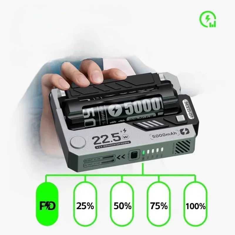 Power Bank with Removable Batteries 22.5W PD, Modular Design for Camping Travel Emergency Power Bank