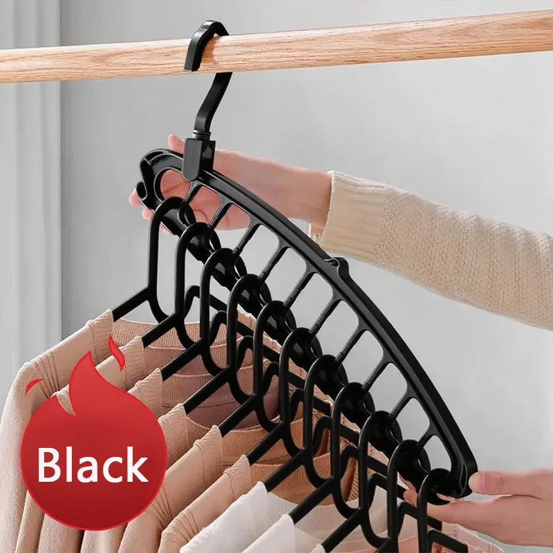 9-Hole Foldable Clothes Hangers Plastic Heavy Duty Space Saving Organizer Hangers For Clothes Home Closet Wardrobe Hanger
