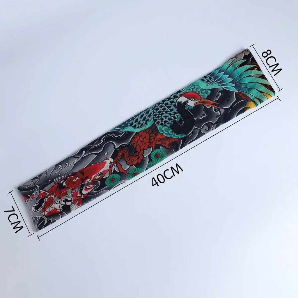 Sun Protection Tattoo Sleeve Cycling Cooling Summer Driving Seamless Arm Cover Men Ultra-Thin Breathable Elastic Arm Sleeve