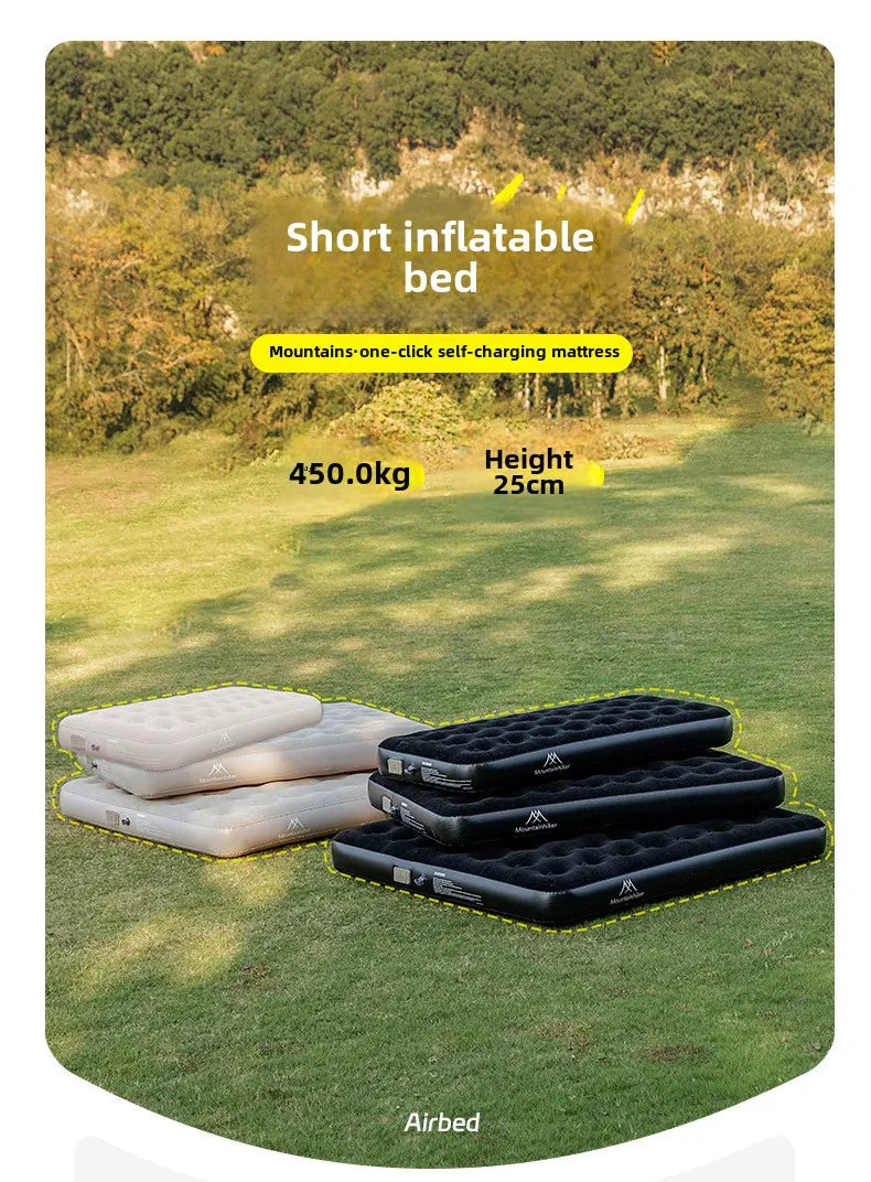 MOUNTAINHIKER New Interior Air Mattress Glamping Mats PVC Inflatable Sleeping Mattress 1/3 Person Camping Bed Mat Built-in Pump
