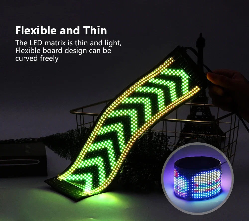 LED Truck Devil Eye Matrix Pixel Panel Remote App Control Soft Lighting Graffiti Scrolling DIY Programmable Flexible Screen