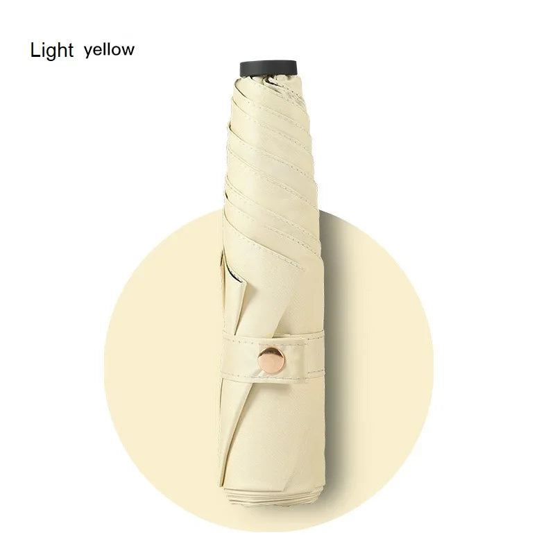 Ultra-light UPF50+ Umbrella Carbon Fiber Sun UV Protection Portable Umbrella Vinyl Folding Rain Parasol Pocket Pencil Umbrella
