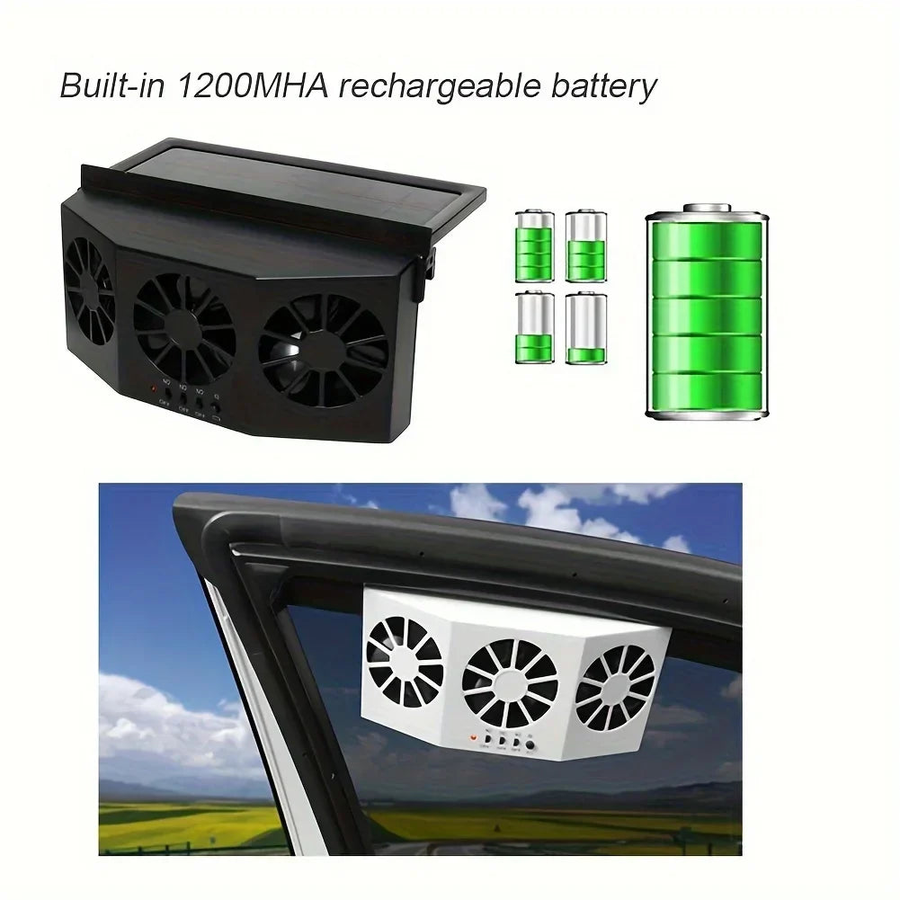 Solar Powered Car Exhaust Fan Car Window Fan Cooling Radiator Energy Saving Auto Coole Portable Deodorization Ventilator Amagi