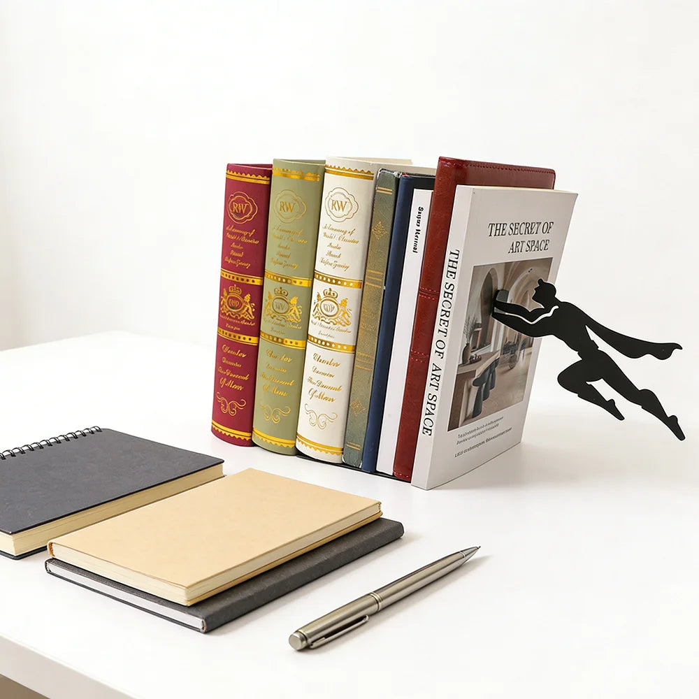 Superhero Bookend,Floating Bookshelf for Kids Wall Decore Funny Bookends Bookshelf for Book Lovers