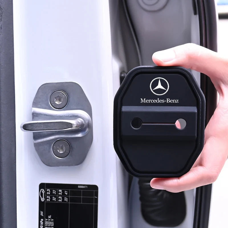 Silicone Car Door Lock Covers Door Anti-Collision Soft Pads for Mercedes Benz B C E S Class A Class C200L GLC GLK CLA GLA
