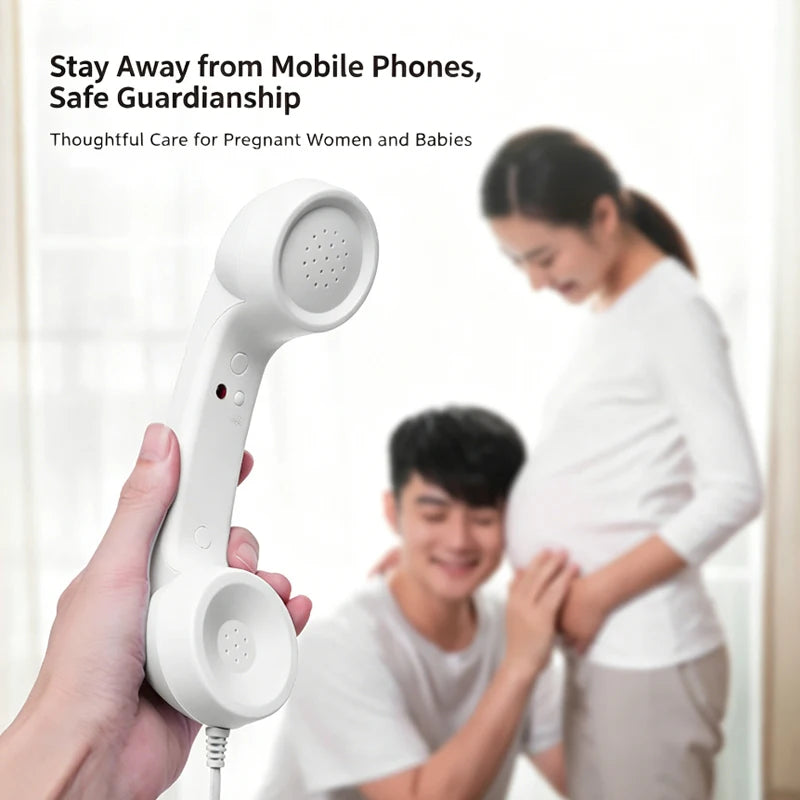 3.5mm/Type-C Retro Phone Handset, Radiation Proof Telephone Handset Cell Phone Receiver with Mic, for Cell Phones, Smartphone