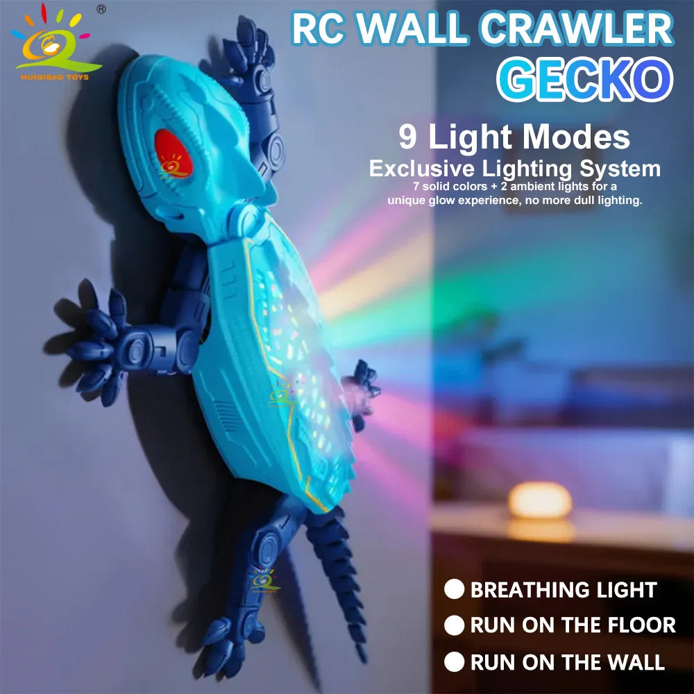 RC Electric Gecko Toy  Features Colorful Lights, Wall-Climbing Capability, and 360° Rotation—A Creative Gift for Kids