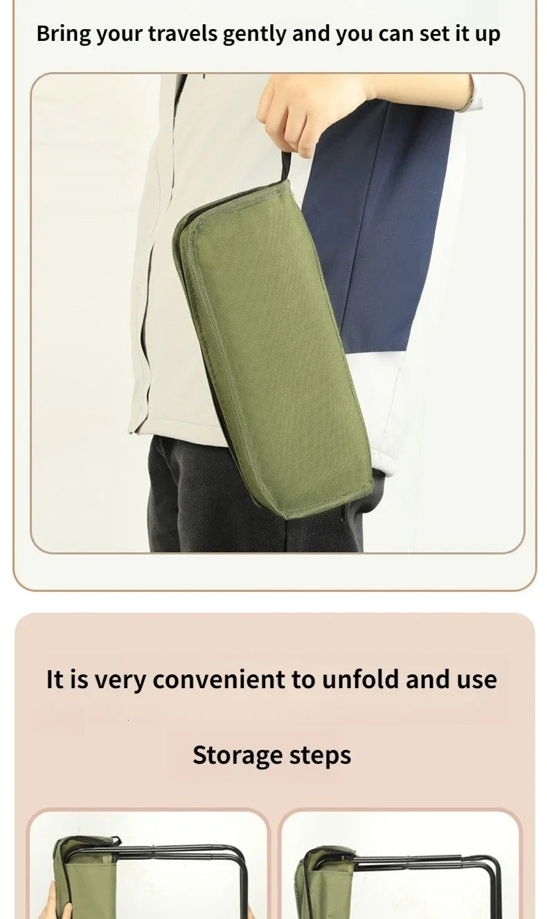 Lightweight Mini Easy Carry Outdoor Chair For Travel For Travel Foldable Backpack Stool Portable Folding Stool With Carry Bag