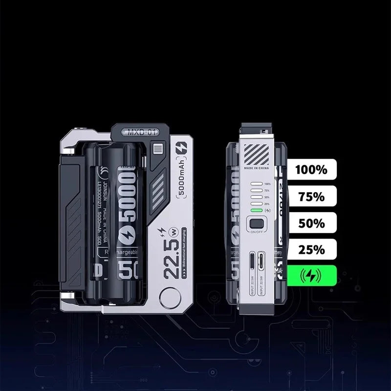 Power Bank with Removable Batteries 22.5W PD, Modular Design for Camping Travel Emergency Power Bank