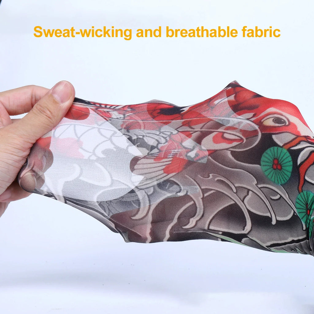 Sun Protection Tattoo Sleeve Cycling Cooling Summer Driving Seamless Arm Cover Men Ultra-Thin Breathable Elastic Arm Sleeve